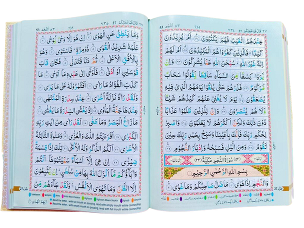 The Holy Quran Colour Coded Tajweed Rules (with colour coded manzils)