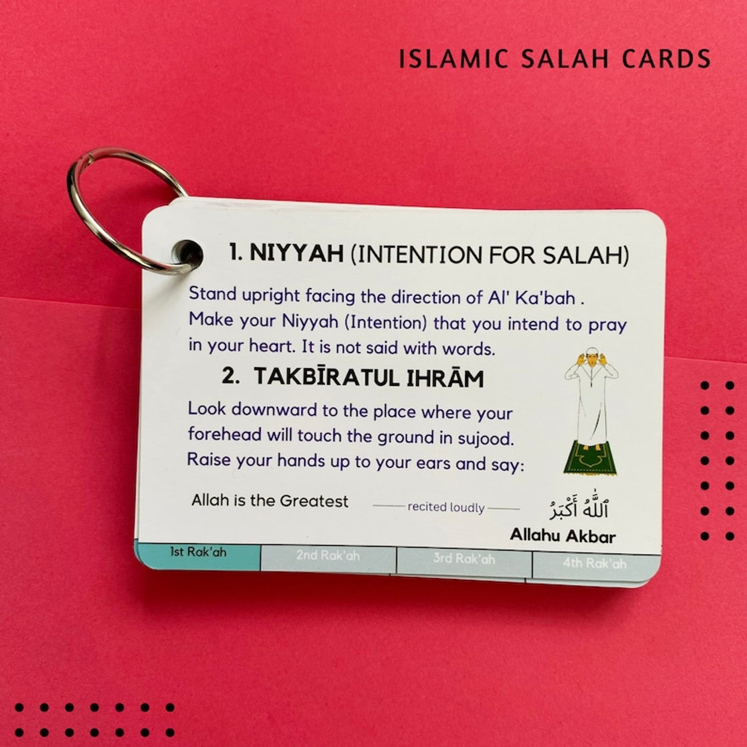 Islamic Salah Cards Prayer Guide, How to Pray, Muslim Kids Reverts Gift, Arabic, Quran