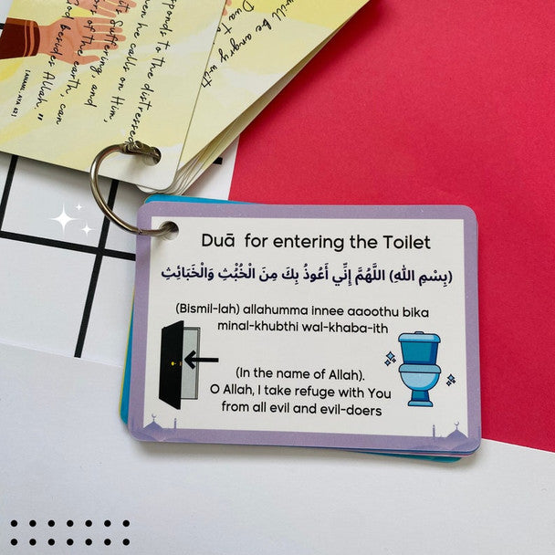 Daily Dua Cards, Islamic Flash Cards, Muslim Children Gift, Dua Cards, Quran, Dua Book, Arabic Dua Cards with Transliteration, Ramadan Gift