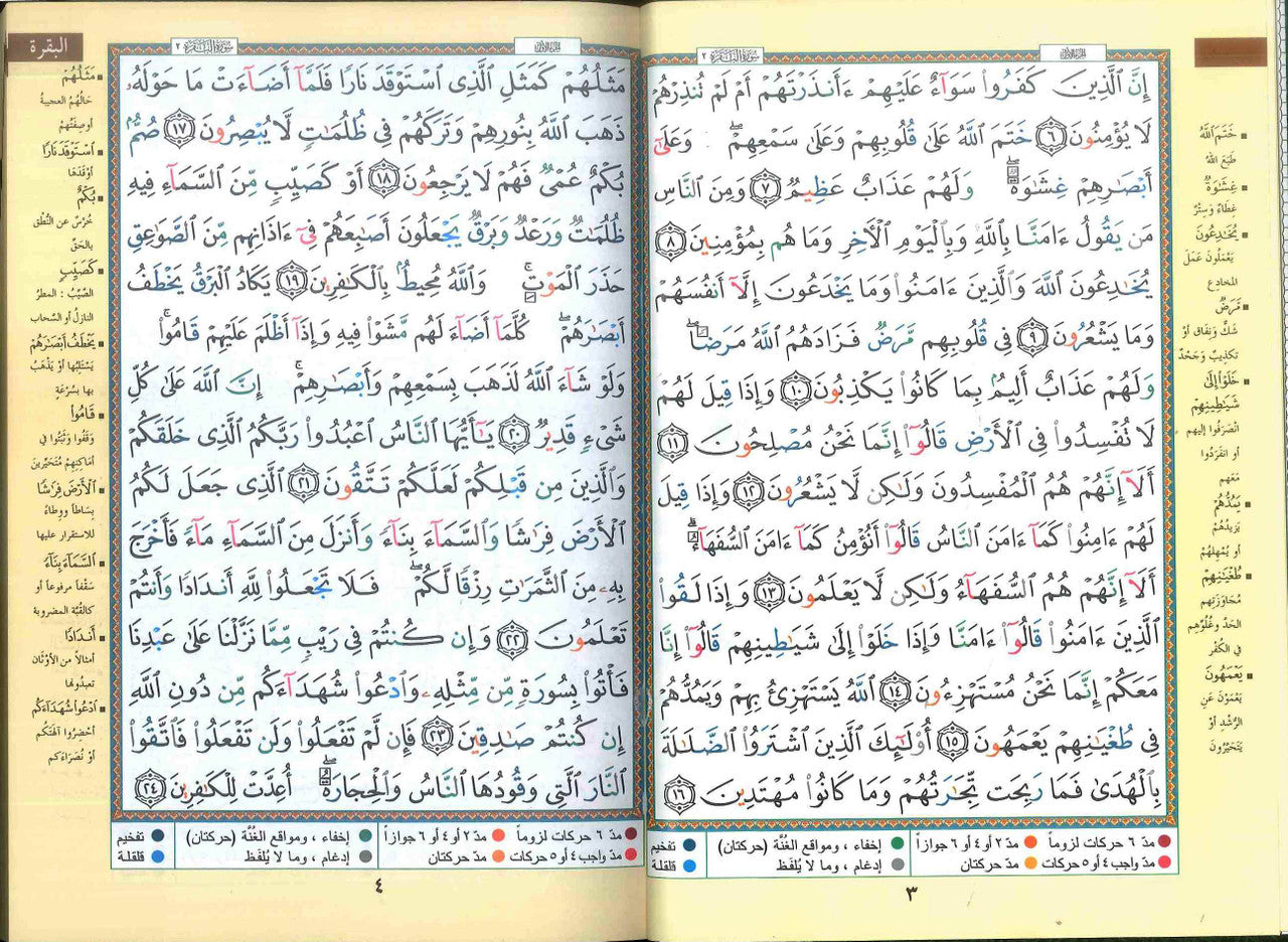 Tajweed Quran - Color coded Arabic only Large 17x24cm DM Delux